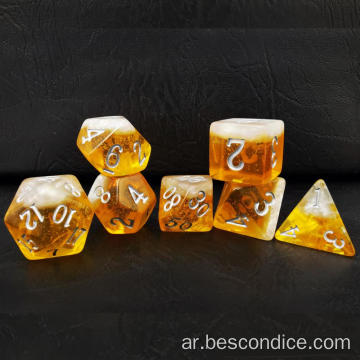 مجموعة نرد Bescon Beer Dice ، Novelty 7pcs Beerdice Polyhedral D&amp;D DND Dice مجموعة من 7pcs ، الأبراج المحصنة والدربينز الزهر